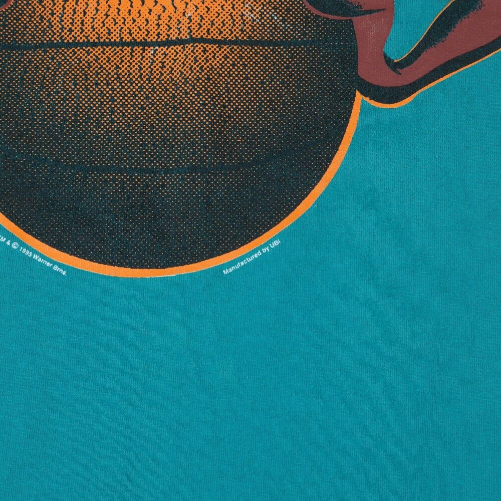 Vtg 90s 1995 TAZ T-Shirt L? Looney Tunes Basketball Space‎ Jam Single Stitch - Picture 5 of 12